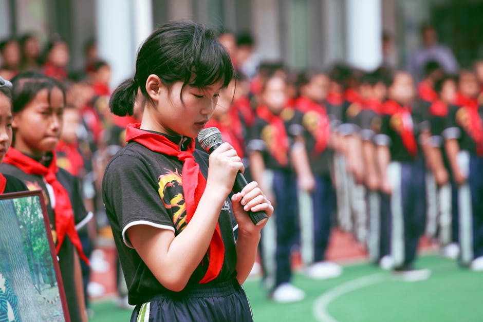 Student practising English pronunciation aloud